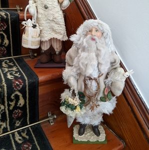 Pair of Santa decorations.